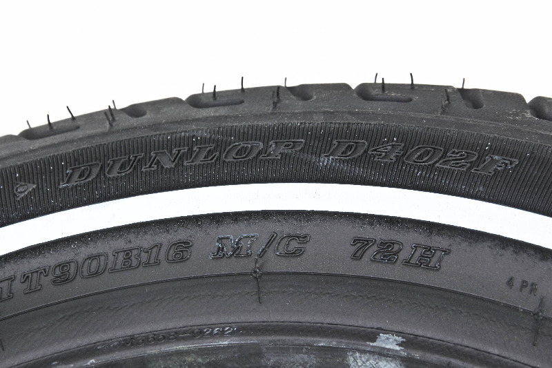 Dunlop D402 HarleyDavidson Touring Front Tire MT90B16 Slim White Wall