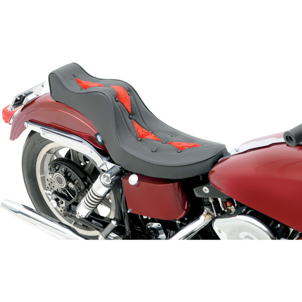 8084 FXWG Wide Glide Drag Specialties Mini King/Queen Seat w/Red Diamond Stitch eBay