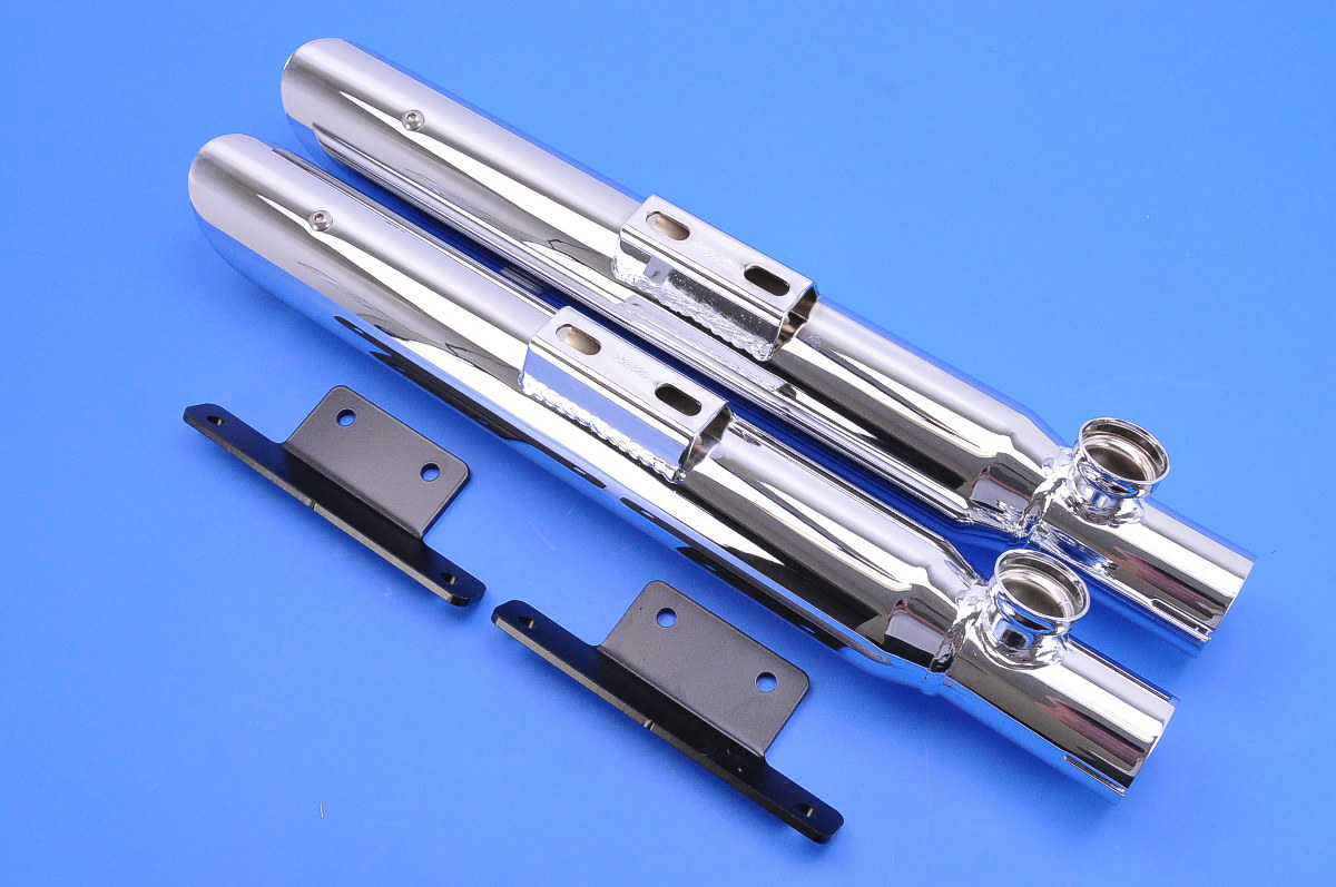 Python 21/2" SlashCut Chrome SlipOn Mufflers 41403