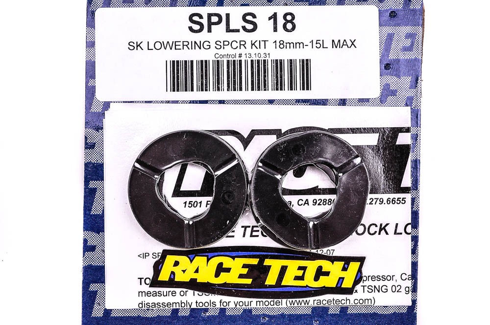Race Tech Shock Lowering Spacer Kit for 18mm Shock Shaft