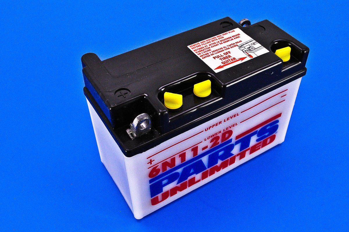 Parts Unlimited 6Volt Conventional Battery NO ACID 6N112d