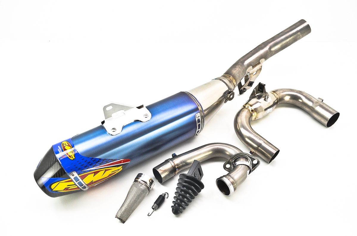 FMF Factory 4.1 RCT Exhaust, Blue Anodized, Carbon End Cap 044431 eBay