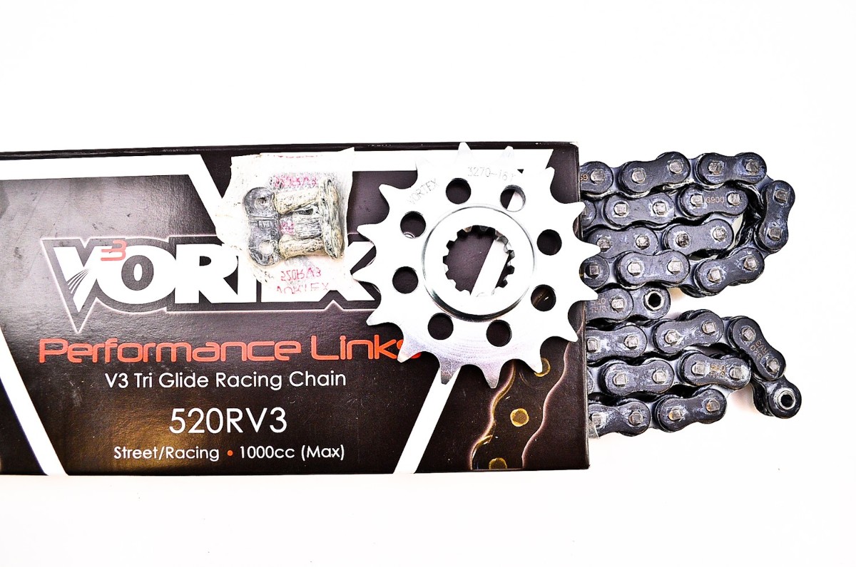 Vortex HFRS Steel 520 Conv. Chain and Sprocket Kit 16/47T 114 Links