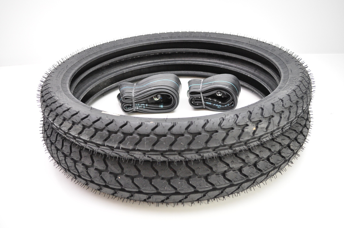 Michelin Gazelle M62 Moped Front & Rear Tires w/ IRC Tubes, 2.2517 & 2