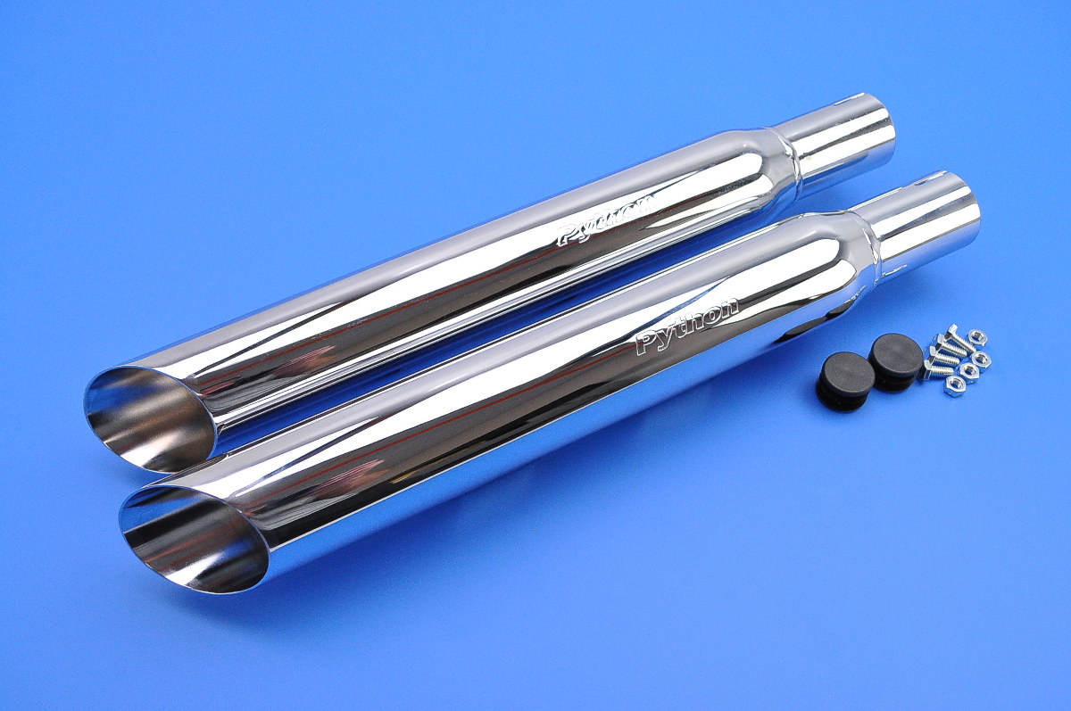 Python 2 1 2" Slash Cut Chrome Slip on Mufflers 41393 eBay