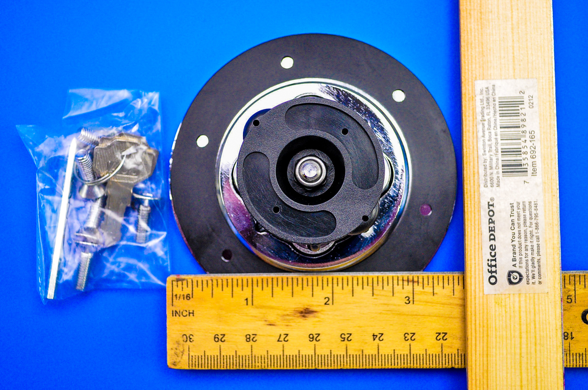 HardDrive Flush Mount NonVented Gas Cap, Chrome 030314B