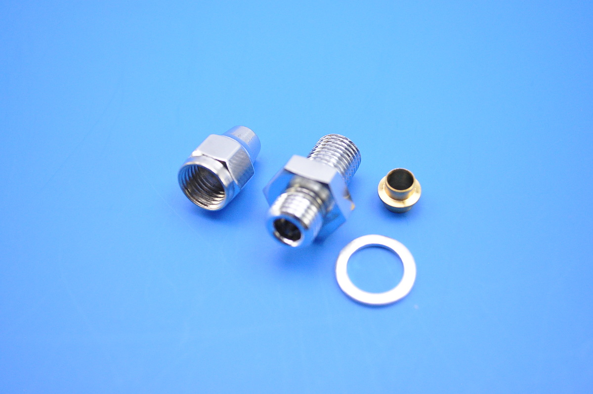 Drag Specialties 3/8"24 Straight Brake Line Fitting, Chrome 17420063