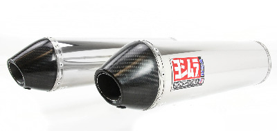 Yoshimura RS-3C Street Series Dual Zyclone Slip-On Mufflers - Stainless Steel with Carbon Fiber End Cap
