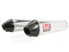 Yoshimura RS-3C Street Series Dual Zyclone Slip-On Mufflers - Stainless Steel with Carbon Fiber End Cap Yoshimura RS-3C Street Series Dual Zyclone Slip-On Mufflers - Stainless Steel with Carbon Fiber End Cap
